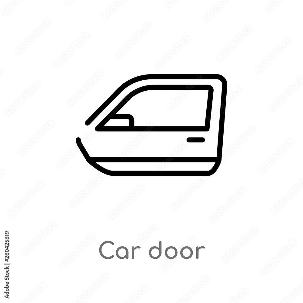 outline car door vector icon. isolated black simple line element illustration from car parts concept. editable vector stroke car door icon on white background outline car door vector icon. isolated black simple line element illustration from car parts concept. editable vector stroke car door icon on white background