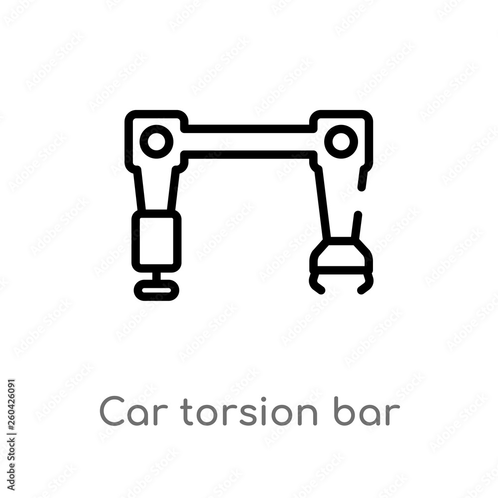 outline car torsion bar vector icon. isolated black simple line element illustration from car parts concept. editable vector stroke car torsion bar icon on white background outline car torsion bar vector icon. isolated black simple line element illustration from car parts concept. editable vector stroke car torsion bar icon on white background