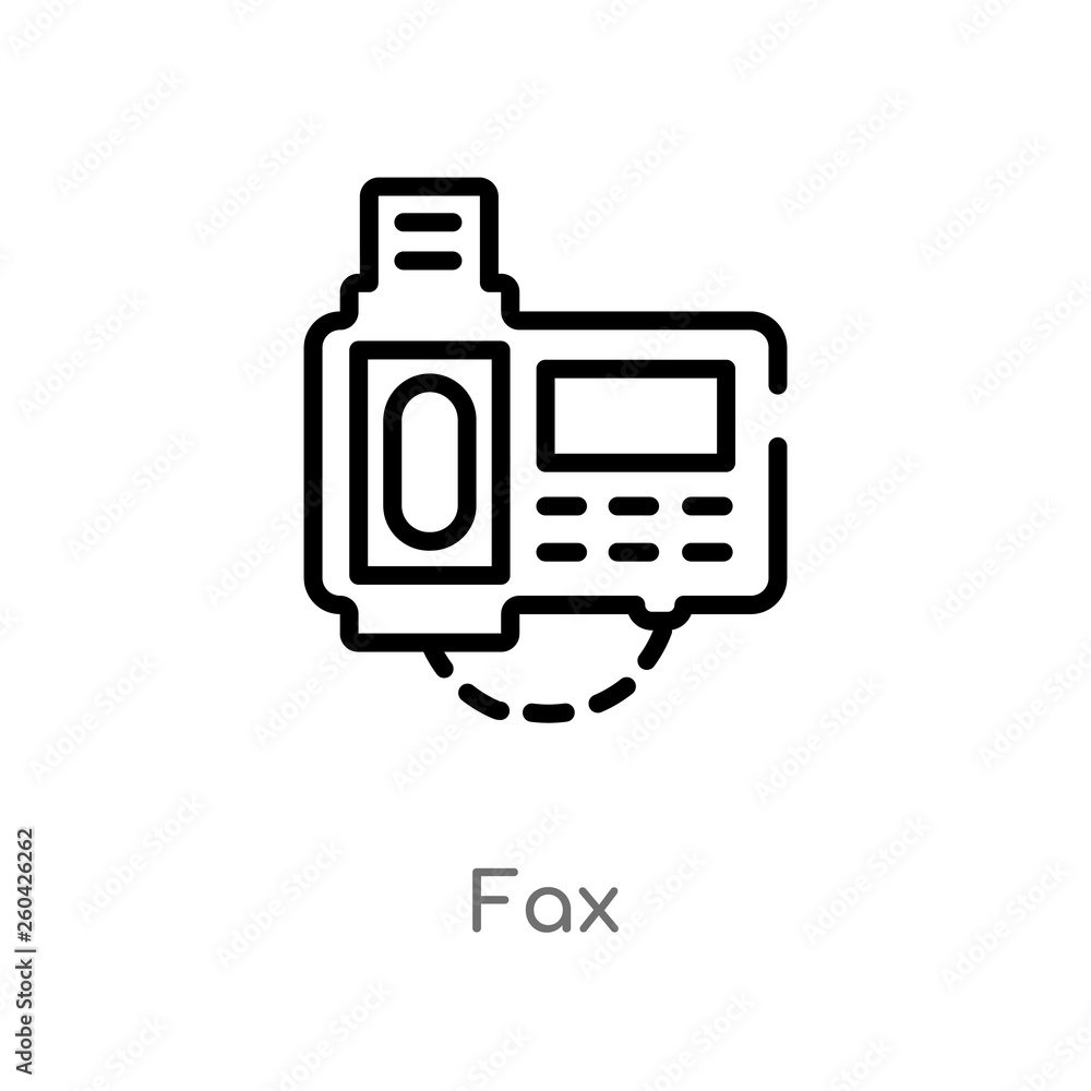 outline fax vector icon. isolated black simple line element illustration from communication concept. editable vector stroke fax icon on white background