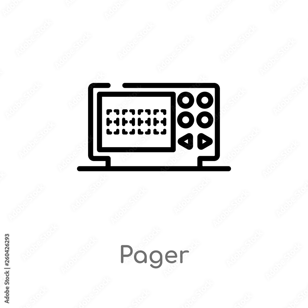outline pager vector icon. isolated black simple line element illustration from communication concept. editable vector stroke pager icon on white background outline pager vector icon. isolated black simple line element illustration from communication concept. editable vector stroke pager icon on white background