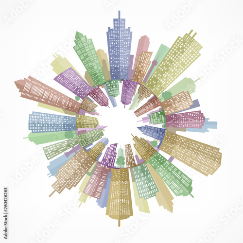 Round color cityscape