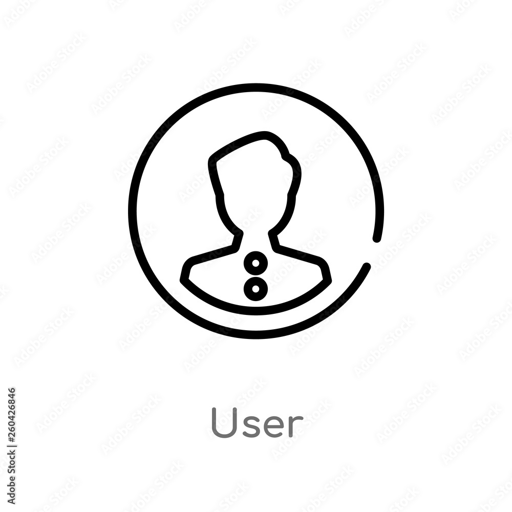 outline user vector icon. isolated black simple line element illustration from customer service concept. editable vector stroke user icon on white background outline user vector icon. isolated black simple line element illustration from customer service concept. editable vector stroke user icon on white background