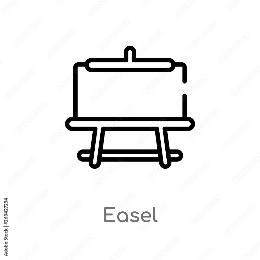 outline easel vector icon. isolated black simple line element illustration from education 2 concept. editable vector stroke easel icon on white background outline easel vector icon. isolated black simple line element illustration from education 2 concept. editable vector stroke easel icon on white background