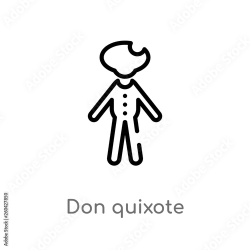 Tableau sur toile outline don quixote vector icon