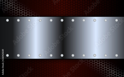 Geometric abstract design with a metal shade frame and a set of bolts