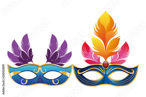 mask with feathers