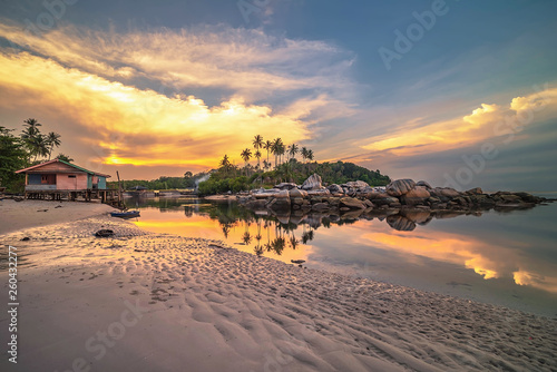 Wonderful sky and beach at Bintan Island Indonesia photo