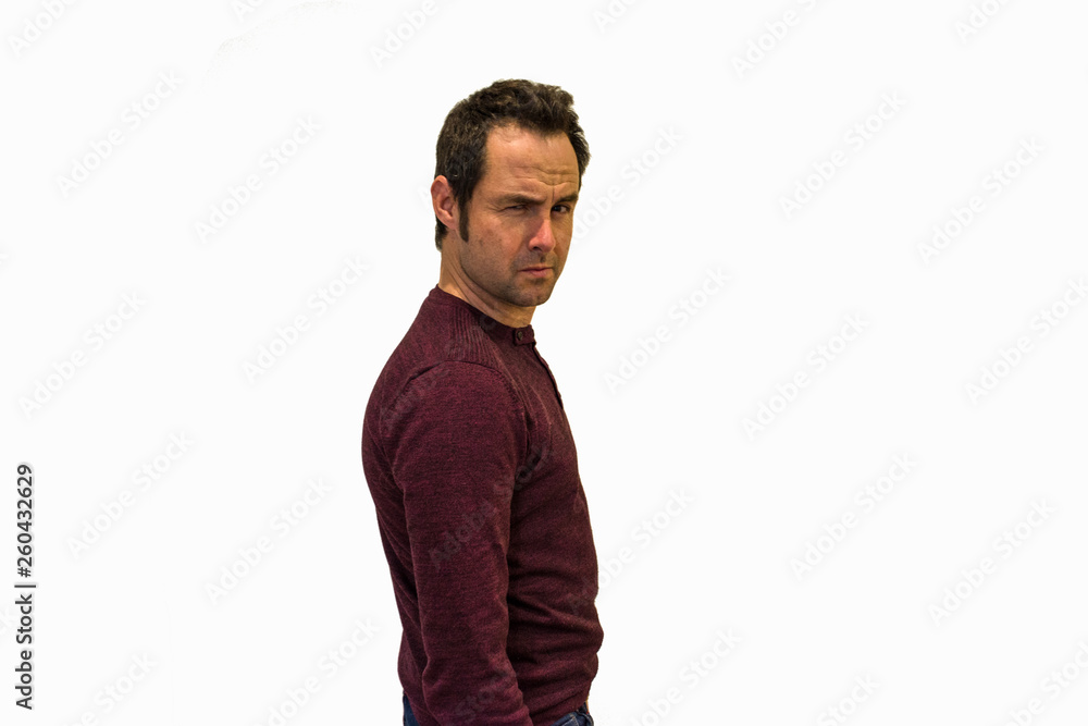 Fototapeta premium Serious man looking sideways