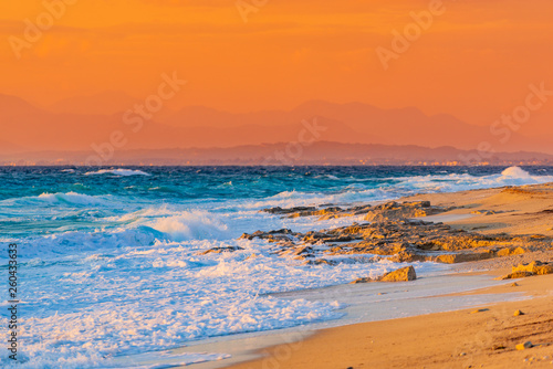 Sunset at the beach in Lefkas