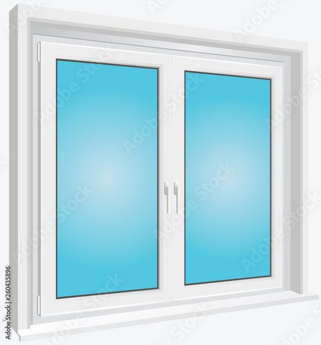 White window on isolated background. Vector illustration.