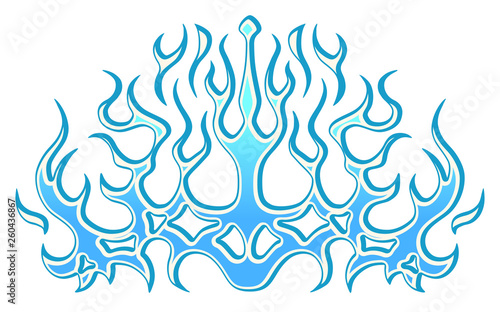 Frozen ice tribal blue flam...