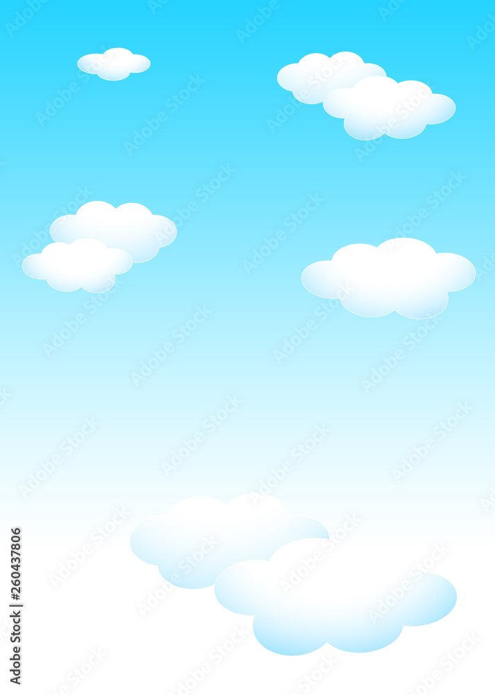 背景素材 テンプレート：青い空白い雲