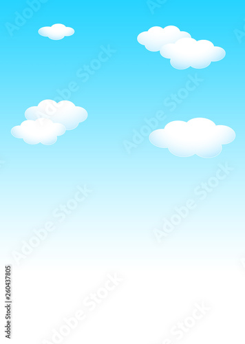 背景素材 テンプレート：青い空白い雲