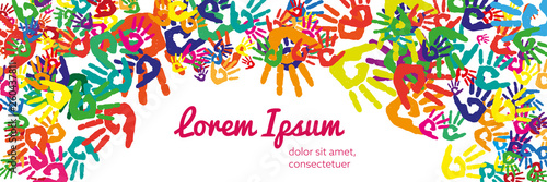 bunte Handflächen kinder, konzept