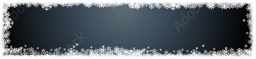Vector Winter Header Background. A cold Christmas with snowfall and ice crystals banner