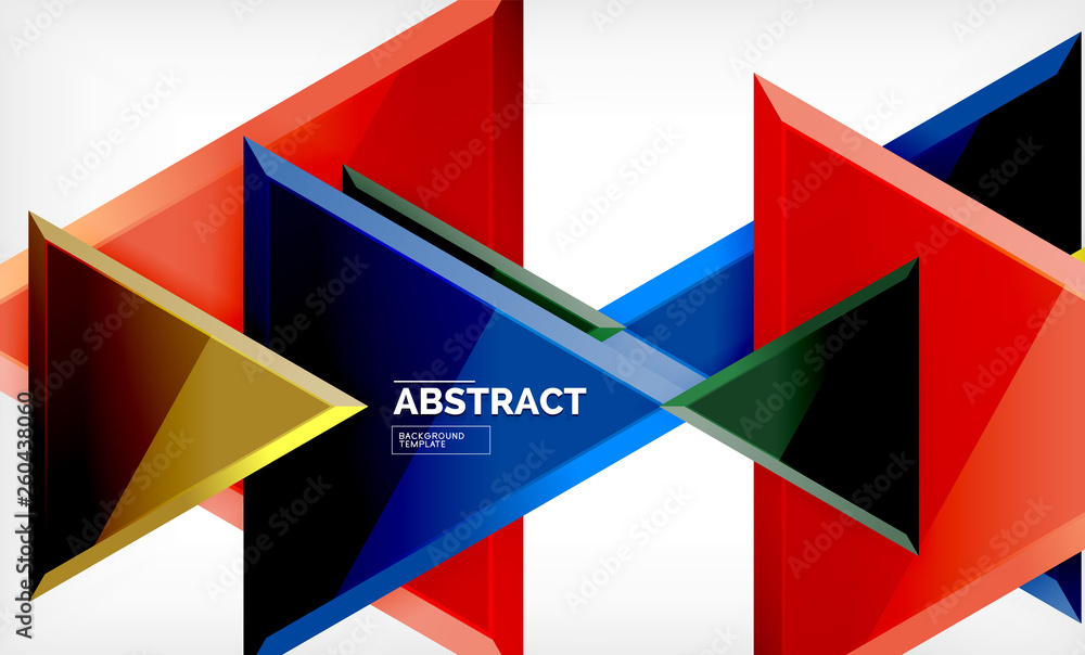 Flying triangles compostion geometric background Flying triangles compostion geometric background