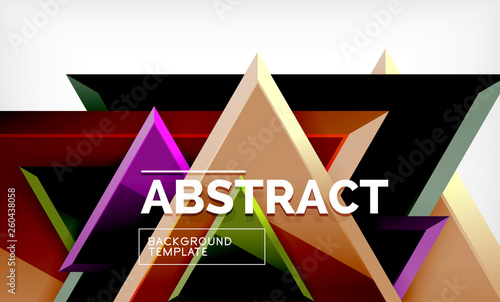 Triangular low poly background design, multicolored triangles