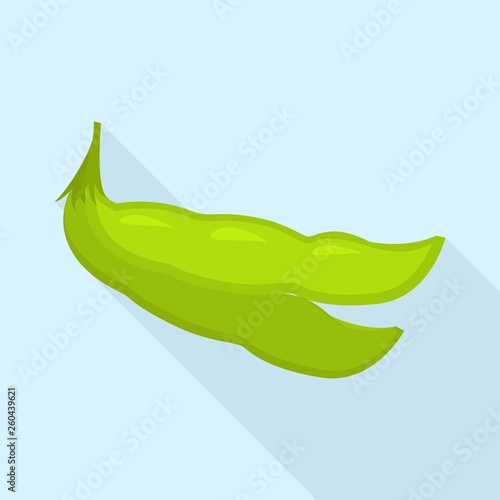 Green soybean icon. Flat illustration of green soybean vector icon for web design