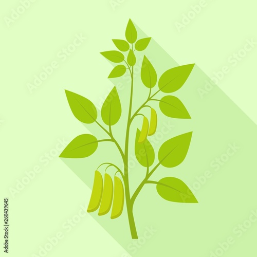 Soybean plant icon. Flat illustration of soybean plant vector icon for web design