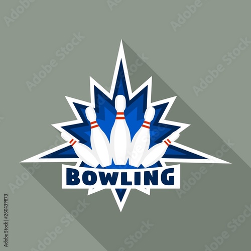 Modern bowling logo. Flat illustration of modern bowling vector logo for web design