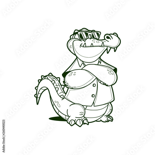 Cute cartoon crocodile