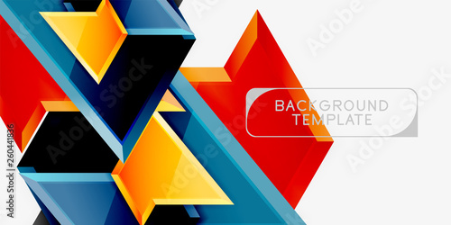 Bright colorful triangular poly 3d composition,abstract geometric background, minimal design, polygonal futuristic poster