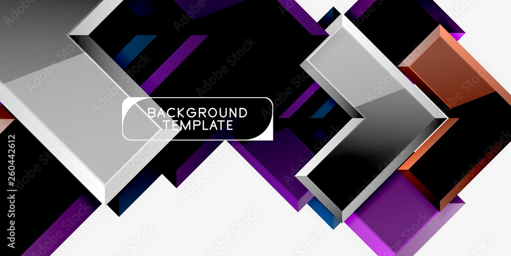 Fototapeta premium Glossy modern geometric background, abstract arrows composition