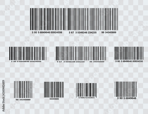 Barcode isolated on transparent background. Vector icon