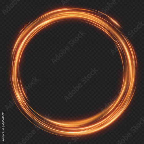Abstract glow glint effect of rotational border lines. Luminous shining neon lights frame. EPS 10