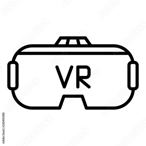 Vr glasses icon. Outline vr glasses vector icon for web design isolated on white background