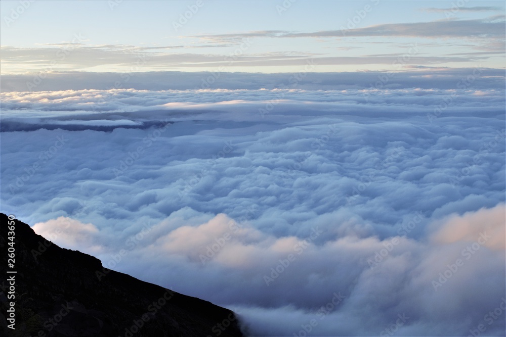 Above the clouds at Fujisan, Mount Fuji, Japan
