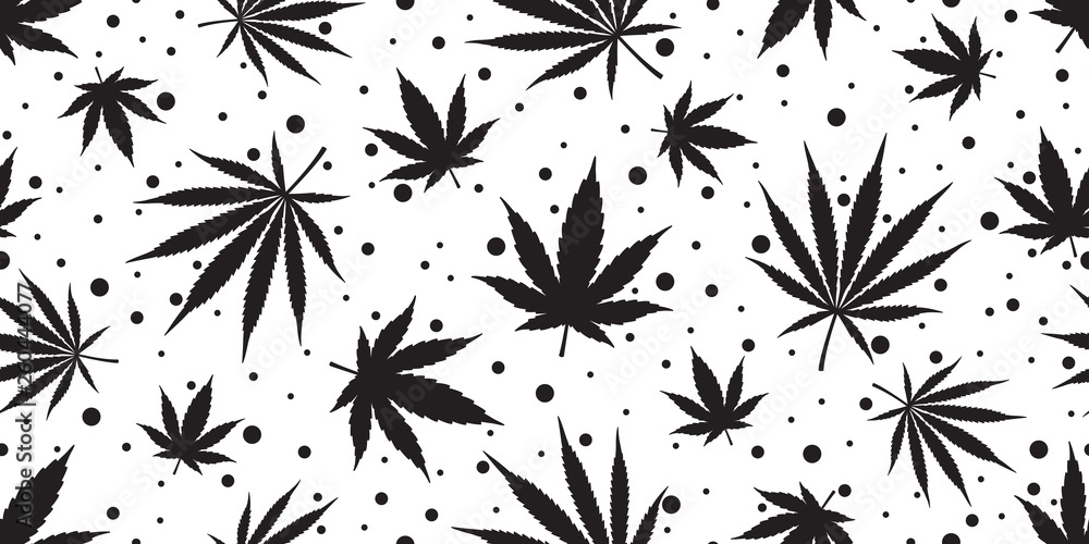 Marijuana weed seamless pattern vector cannabis leaf repeat wallpaper
