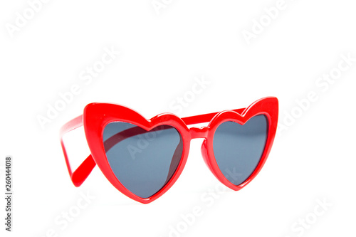 sunglasses heart shape isolated on white