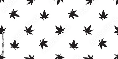 Marijuana seamless pattern weed vector cannabis leaf scarf isolated repeat wallpaper tile background plant © CNuisin