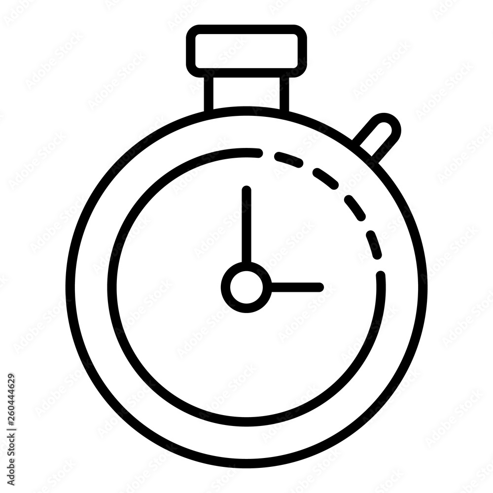 Stopwatch icon. Outline stopwatch vector icon for web design isolated on white background Stopwatch icon. Outline stopwatch vector icon for web design isolated on white background