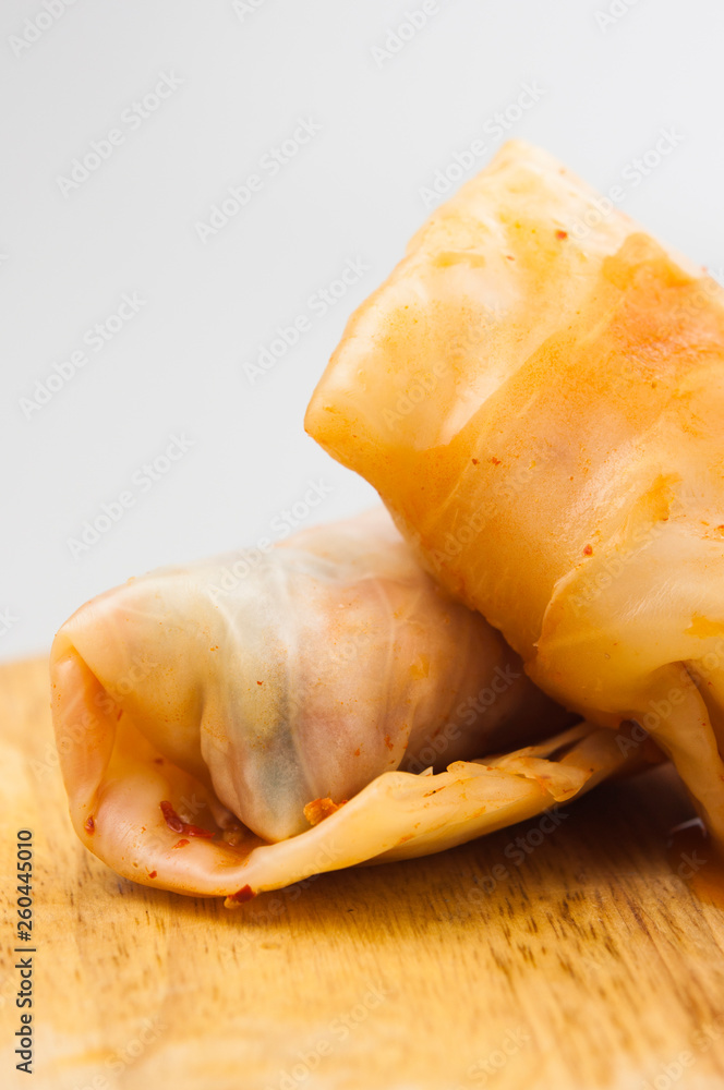 Stuffed cabbage rolls isolated on white background Stuffed cabbage rolls isolated on white background