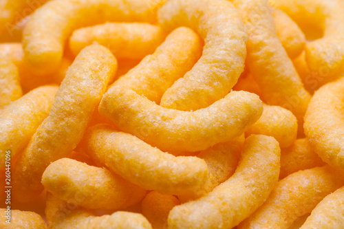 Delicious cheese puffs, Close-up.