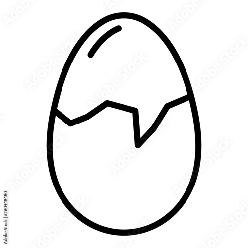 Egg crack icon. Outline egg crack vector icon for web design isolated on white background