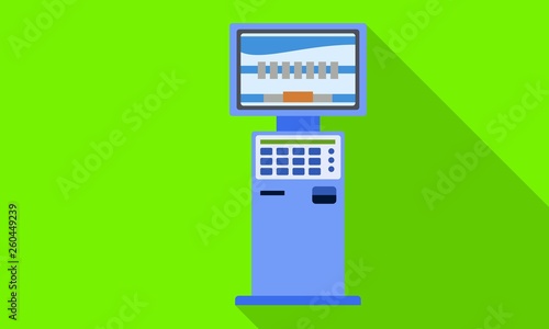 Self service kiosk icon. Flat illustration of self service kiosk vector icon for web design