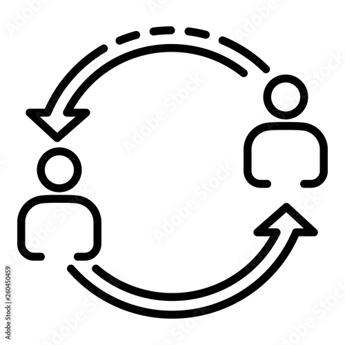 Help each other icon. Outline help each other vector icon for web design isolated on white background