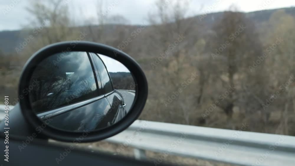 Side mirror of a car view