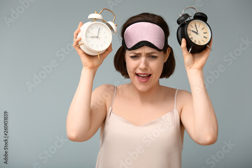 Stressed woman with sleep m...