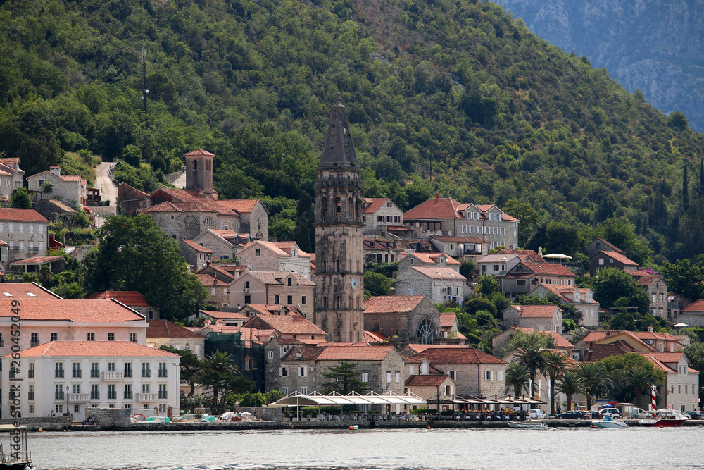 old town Perast cityscape Kotor bay Montenegro
