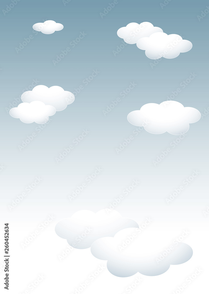 背景素材 テンプレート：曇り空 白い雲 template