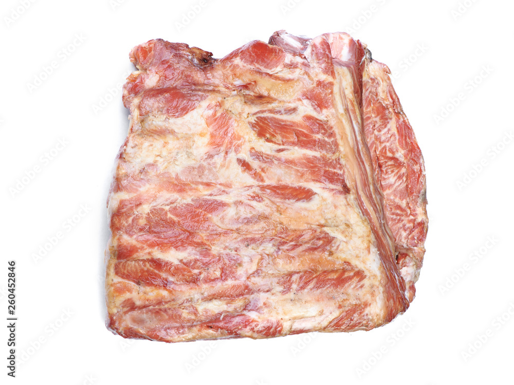 Piece of smoked pork ribs