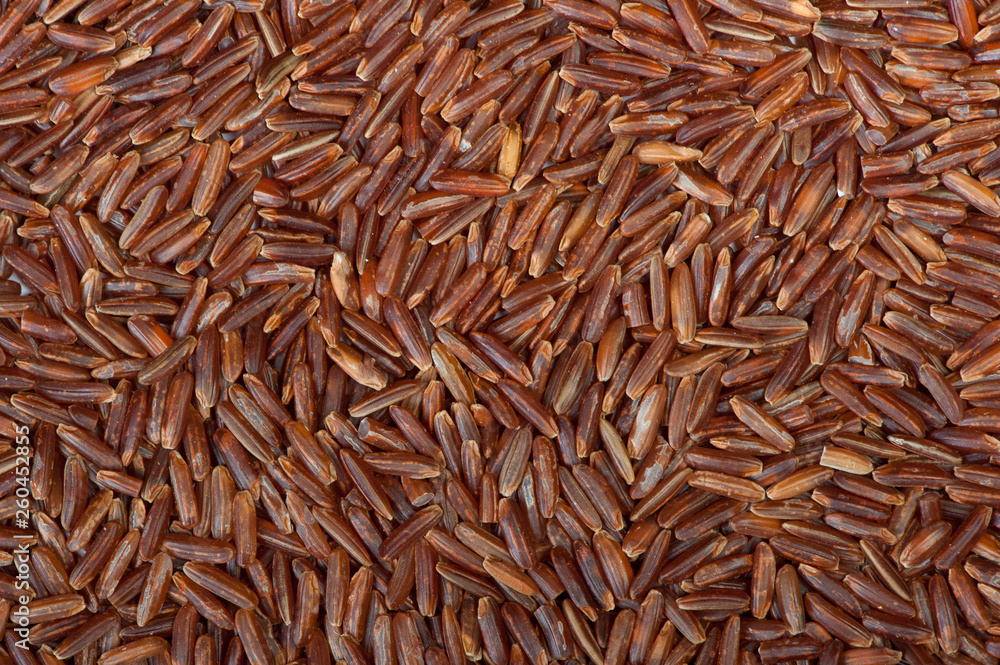 Surface covered with the red rice