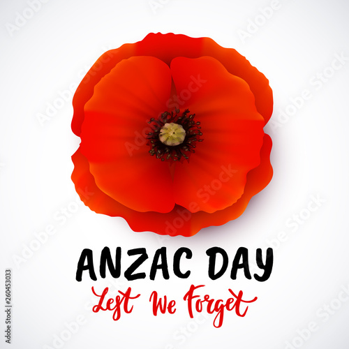 Remembrance day vector poster design with lettering