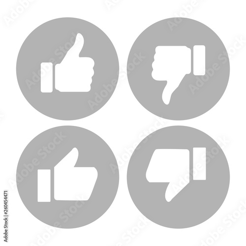thumbs up down likes on empty background