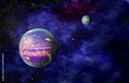 Fototapeta Naklejka Na Ścianę i Meble -  exo planets deep in space