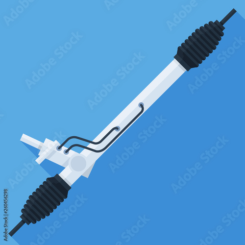 Car steering rack icon. Colorful car parts and details flat illustration